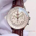 JF FACTORY Breitling Navitimer 01 Men Watch White Dial Brown Leather Strap